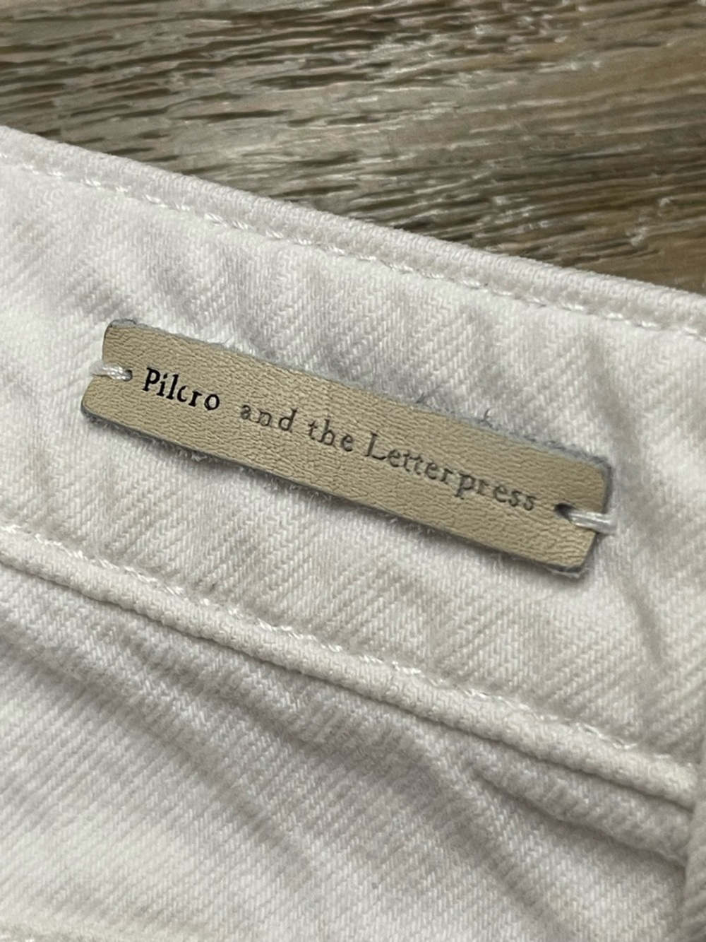 Pilcro and the Letterpress Anthropologie Hyphen White Fringe-Hem Jeans Sz 30 - Picture 8 of 14